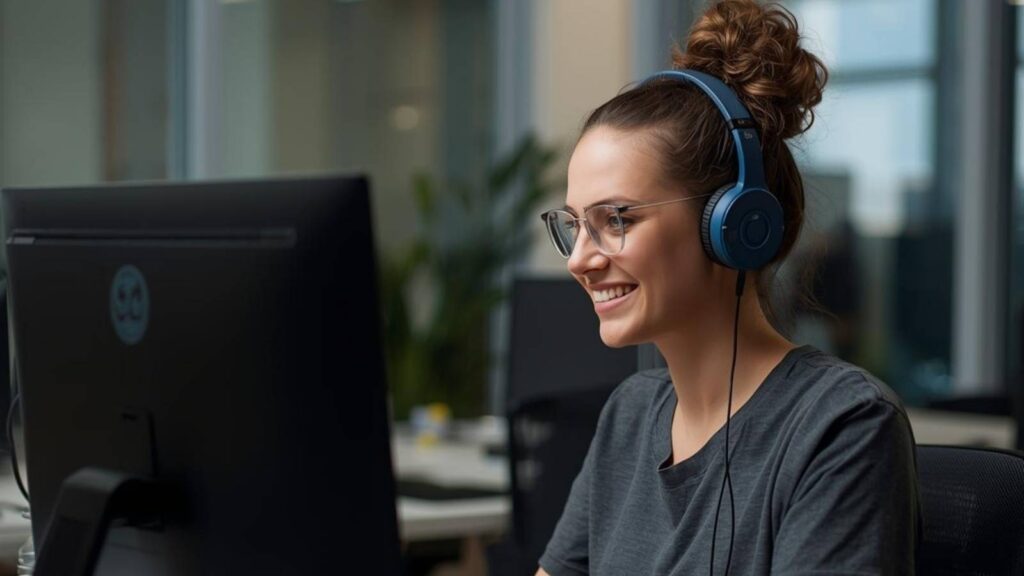 Persona che cerca lavoro al computer grazie al supporto SFL